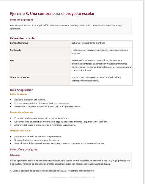 Ejercicios Integradores del Aprendizaje EIA 6.º Primaria 2026-2027 | Preparación, Evaluación y Retroalimentación | Word Editable 3 Ejercicios Integradores del Aprendizaje EIA 6.º Primaria 2026-2027 | Preparación, Evaluación y Retroalimentación | Word Editable - Image 3