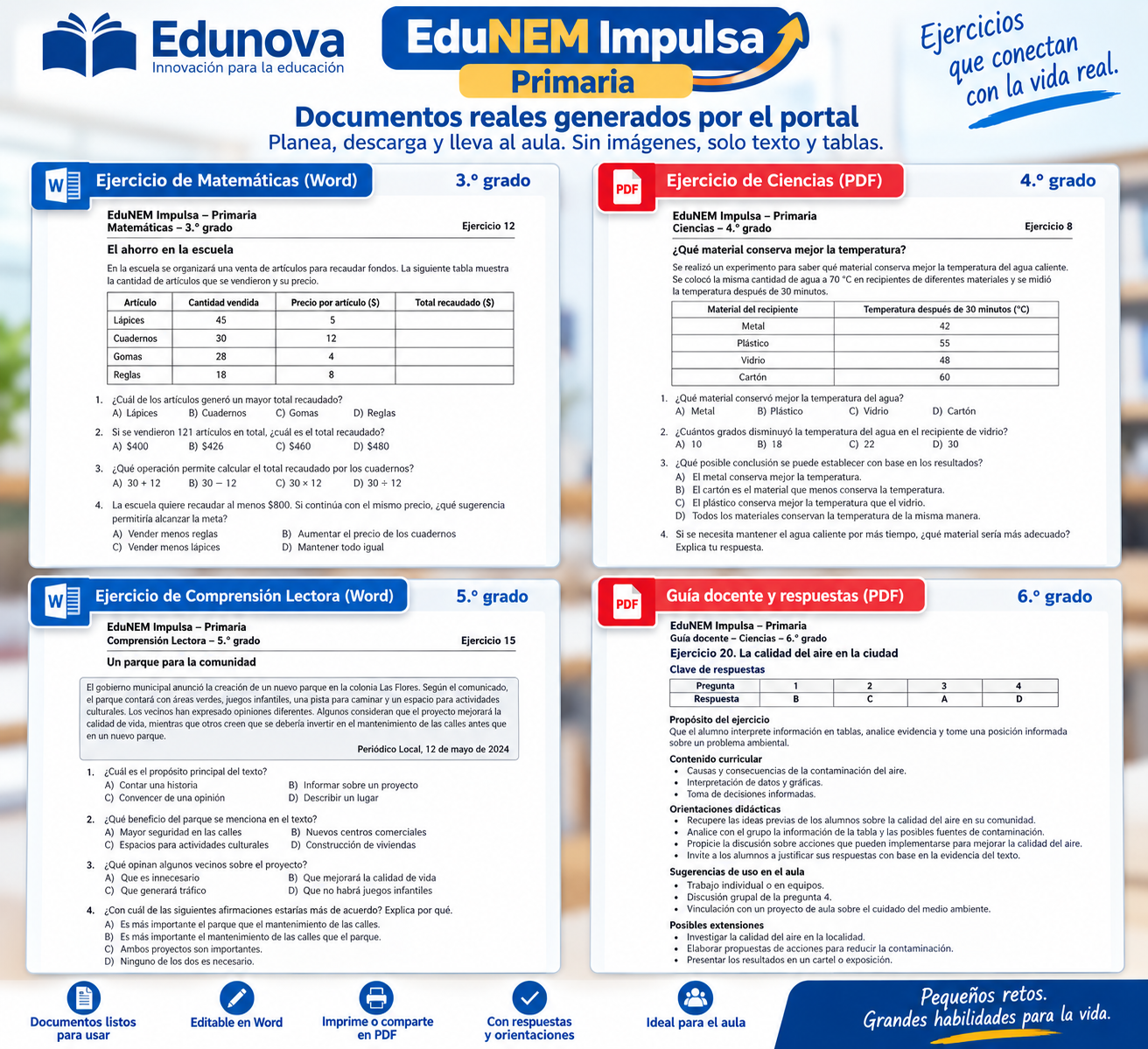 EduNEM Impulsa Primaria | 360 Ejercicios tipo PISA de Matemáticas, Ciencias y Comprensión Lectora 3 EduNEM Impulsa Primaria | 360 Ejercicios tipo PISA de Matemáticas, Ciencias y Comprensión Lectora - Imagen 3