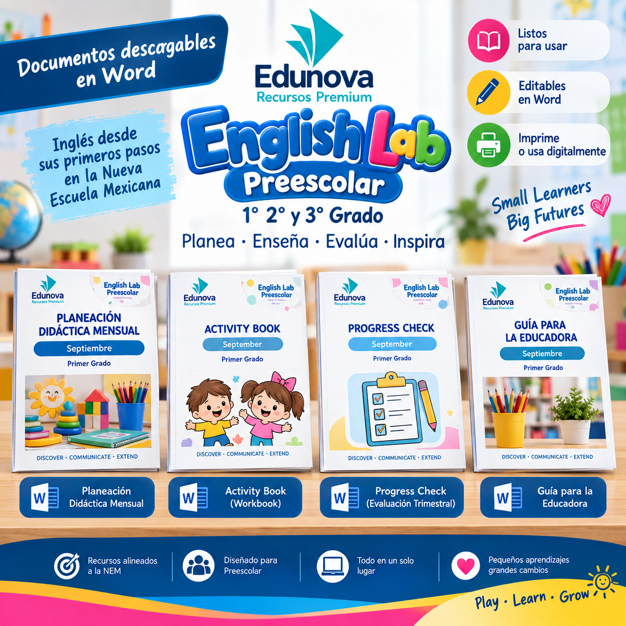 English Lab Preescolar 1°, 2° y 3° Grado | Inglés Interactivo con Planeaciones, Clases y Recursos 3 English Lab Preescolar 1°, 2° y 3° Grado | Inglés Interactivo con Planeaciones, Clases y Recursos - Imagen 3