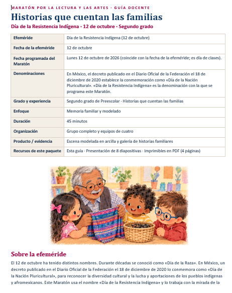 Efemérides y Maratón por la Lectura y las Artes Octubre 2026-2027 | Preescolar 1.º, 2.º y 3.º Grado 3 Efemérides y Maratón por la Lectura y las Artes Octubre 2026-2027 | Preescolar 1.º, 2.º y 3.º Grado - Imagen 3