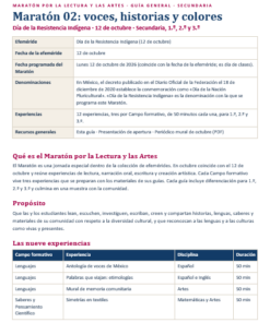 Efemérides y Maratón por la Lectura y las Artes Octubre 2026-2027 | Secundaria 1.º, 2.º y 3.º Grado 7 Imagen 2 369