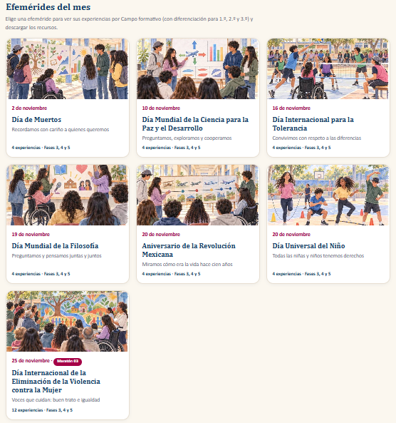 Efemérides Noviembre y Maratón por la Lectura y las Artes 2026-2027 | Secundaria: lectura, pensamiento crítico y expresión artística 3 Efemérides Noviembre y Maratón por la Lectura y las Artes 2026-2027 | Secundaria: lectura, pensamiento crítico y expresión artística - Imagen 3
