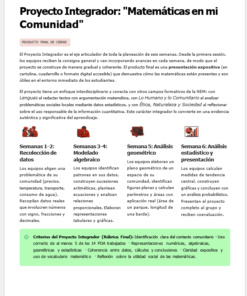 Captura de pantalla de la descripción de un proyecto titulado 