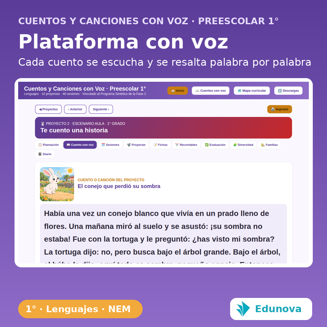 Cuentos y Canciones · Preescolar 1° | 10 Proyectos NEM Fase 2 · Lenguajes y 27 PDA 3 Cuentos y Canciones · Preescolar 1° | 10 Proyectos NEM Fase 2 · Lenguajes y 27 PDA - Imagen 3