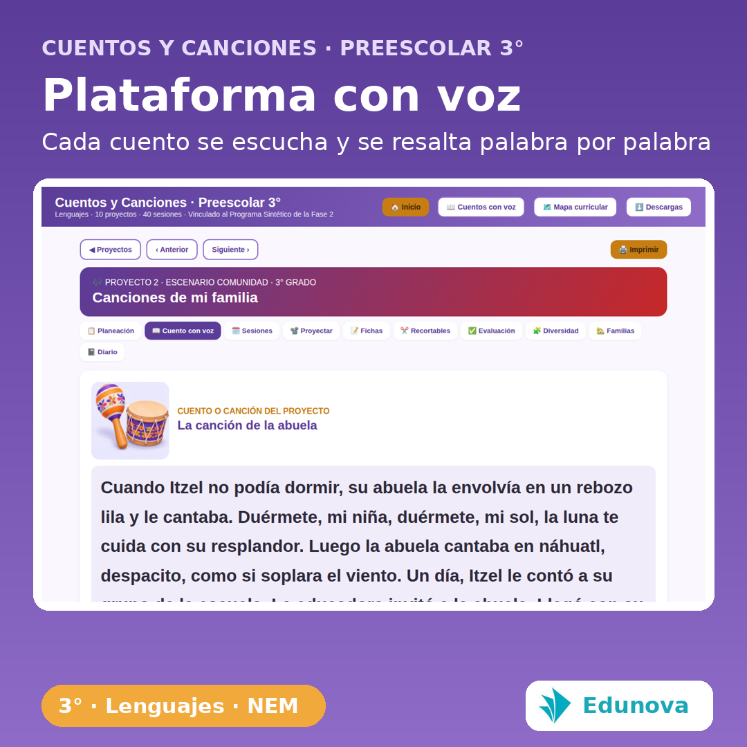 Cuentos y Canciones · Preescolar 3° | 10 Proyectos NEM Fase 2 · Lenguajes · 30 PDA 3 Cuentos y Canciones · Preescolar 3° | 10 Proyectos NEM Fase 2 · Lenguajes · 30 PDA - Imagen 3