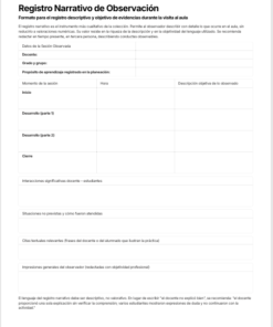 Instrumentos para Observación de Clase Editables en Word | Formatos para Acompañamiento y Evaluación Docente 9 Imagen 3 171