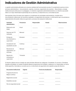 Seguimiento de Indicadores Escolares Editable en Word | Sistema para el Monitoreo y Evaluación de la Gestión Escolar 9 Imagen 3 175