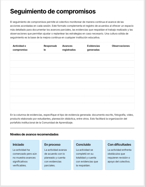 Agenda de la Comunidad de Aprendizaje Editable en Word | Planeador Profesional para la Organización y Seguimiento del Trabajo Colaborativo Docente 4 Agenda de la Comunidad de Aprendizaje Editable en Word | Planeador Profesional para la Organización y Seguimiento del Trabajo Colaborativo Docente - Image 4