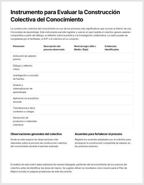 Instrumentos para el Seguimiento y Evaluación de Comunidades de Aprendizaje Editables en Word | Rúbricas, Listas de Cotejo e Indicadores para la Mejora Continua 4 Instrumentos para el Seguimiento y Evaluación de Comunidades de Aprendizaje Editables en Word | Rúbricas, Listas de Cotejo e Indicadores para la Mejora Continua - Image 4