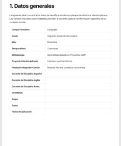 Planeaciones Interdisciplinarias NEM Lenguajes 2° Secundaria 2026-2027 | Todo el Ciclo Escolar Mes por Mes 14 Imagen 3 204