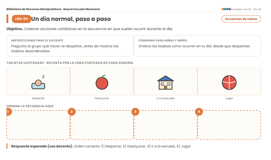 Tarjetas de Secuencias NEM 2026-2027 Preescolar 1° | Actividades Manipulativas para el Aula | PDF + Word Editable 4 Tarjetas de Secuencias NEM 2026-2027 Preescolar 1° | Actividades Manipulativas para el Aula | PDF + Word Editable - Image 4