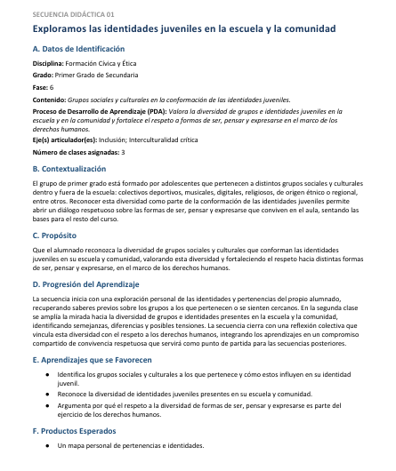 Secuencias Didácticas para Formación Cívica y Ética Primer Grado de Secundaria | Planeaciones NEM 2026-2027 | Word Editable 4 Secuencias Didácticas para Formación Cívica y Ética Primer Grado de Secundaria | Planeaciones NEM 2026-2027 | Word Editable - Image 4