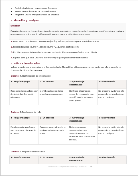 Cuadernillo de Preparación para EIA NEM 2.º Primaria 2026-2027 | Guía Docente, Rúbricas y Mapa Curricular | Word Editable 4 Cuadernillo de Preparación para EIA NEM 2.º Primaria 2026-2027 | Guía Docente, Rúbricas y Mapa Curricular | Word Editable - Image 4
