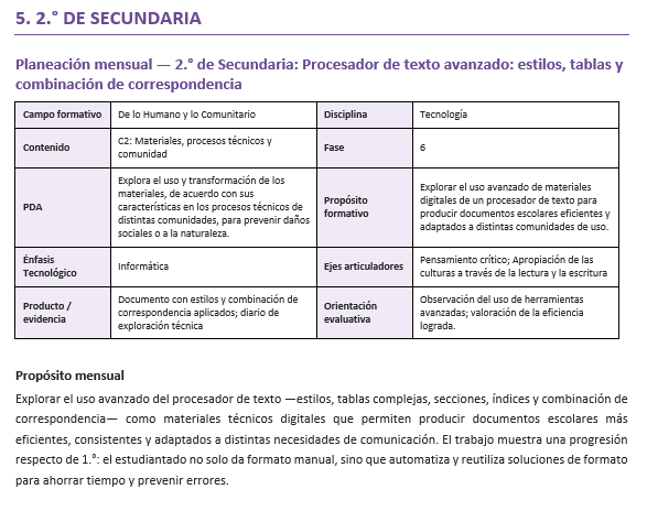 Planeaciones NEM Tecnología Informática 1.º 2.º y 3.º Secundaria | Programa Analítico y Planeaciones 2026.2027 | Word Editable 4 Planeaciones NEM Tecnología Informática 1.º 2.º y 3.º Secundaria | Programa Analítico y Planeaciones 2026.2027 | Word Editable - Image 4