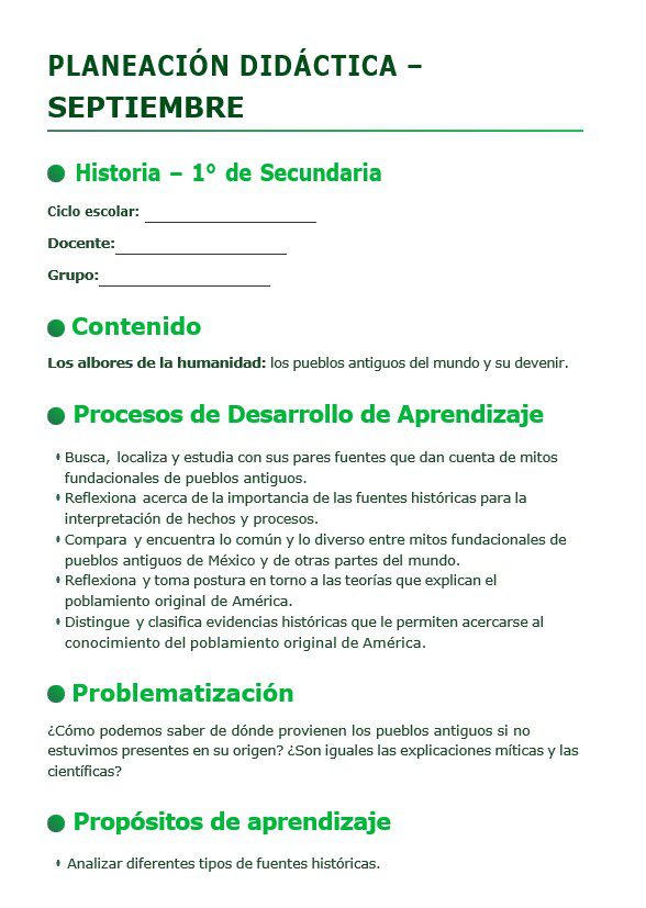 Historia 1° Secundaria Planeación Premium Anual 5 Historia 1° Secundaria Planeación Premium Anual - Image 5