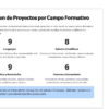 Planeaciones NEM 4.º de Primaria por Proyectos | Todos los Campos Formativos | Word Editable 14 Captura de pantalla de una tabla que muestra resúmenes de proyectos por campo educativo. Cuatro campos -Lenguajes, Saberes Científicos, Ética y Sociedades, Humano y Comunitario- cada uno con una breve descripción y el número de proyectos (9 u 8) de cada uno.