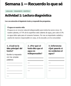 Hoja de trabajo en español titulada 