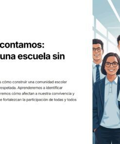 Integración Curricular 1: Programa Analítico, Planeaciones y Recursos Didácticos 11 Un grupo diverso de alumnos sonrientes con uniformes escolares permanecen juntos en un luminoso pasillo. Junto a ellos, un texto en español promueve la creación de un entorno escolar inclusivo y sin barreras para todos.