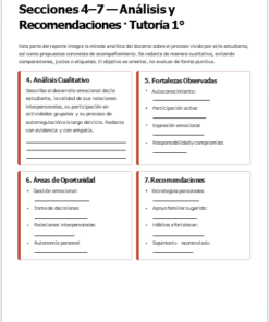 Una página de informe resumido titulada 
