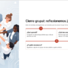 Actividades Lúdicas para el Ciclo Escolar | Artes Secundaria | Guía PDF + Presentación PPT Editable 9 Grupo heterogéneo formado en círculo con las manos unidas, junto a una diapositiva de cierre en grupo con preguntas para la reflexión.