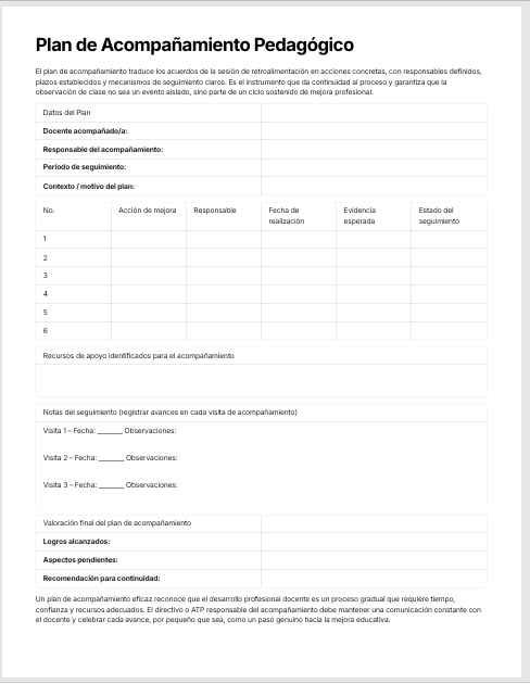Instrumentos para Observación de Clase Editables en Word | Formatos para Acompañamiento y Evaluación Docente 5 Instrumentos para Observación de Clase Editables en Word | Formatos para Acompañamiento y Evaluación Docente - Image 5