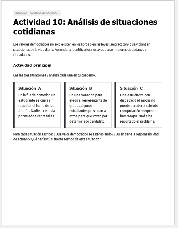 Evaluación Diagnóstica y Nivelación – Formación Cívica y Ética 1° Secundaria | NEM 2026-2027 | Examen, Planeación, Actividades y Presentación Editable 5 Evaluación Diagnóstica y Nivelación – Formación Cívica y Ética 1° Secundaria | NEM 2026-2027 | Examen, Planeación, Actividades y Presentación Editable - Image 5