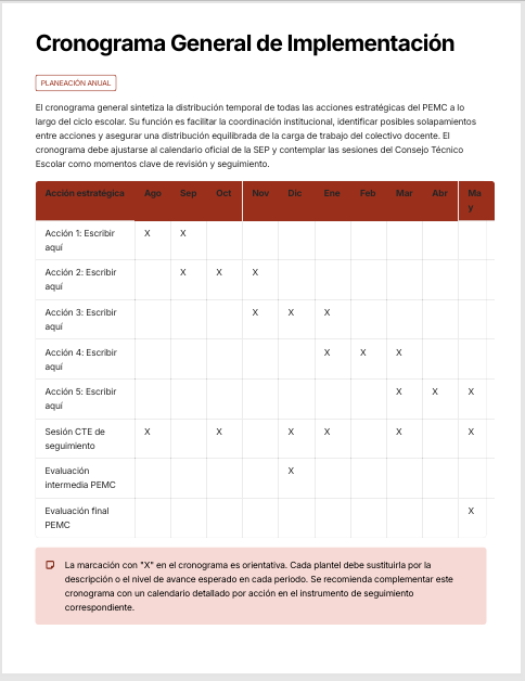 Programa Escolar de Mejora Continua Secundaria Editable en Word | PEMC NEM 2026-2027 Basado en Orientaciones SEP 5 Programa Escolar de Mejora Continua Secundaria Editable en Word | PEMC NEM 2026-2027 Basado en Orientaciones SEP - Image 5