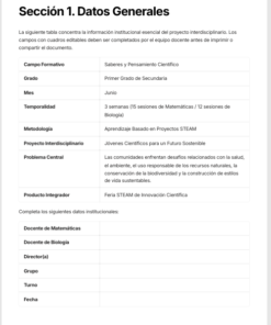 Planeaciones Interdisciplinarias NEM 1° Secundaria Saberes y Pensamiento Científico 2026-2027 | Todo el Ciclo Escolar Mes por Mes - Proyectos STEAM 13 Imagen 4 204
