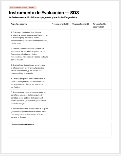Secuencias Didácticas para Biología 1° de Secundaria | Recurso Integral para el Docente | NEM 2026-2027 | Word Editable 5 Secuencias Didácticas para Biología 1° de Secundaria | Recurso Integral para el Docente | NEM 2026-2027 | Word Editable - Image 5