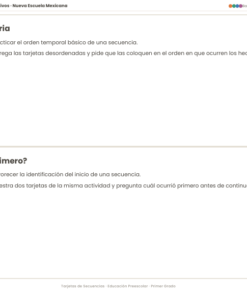 Tarjetas de Secuencias NEM 2026-2027 Preescolar 1° | Actividades Manipulativas para el Aula | PDF + Word Editable 9 Imagen 4 217