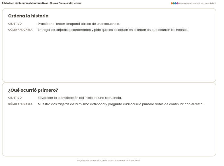 Tarjetas de Secuencias NEM 2026-2027 Preescolar 1° | Actividades Manipulativas para el Aula | PDF + Word Editable 5 Tarjetas de Secuencias NEM 2026-2027 Preescolar 1° | Actividades Manipulativas para el Aula | PDF + Word Editable - Image 5