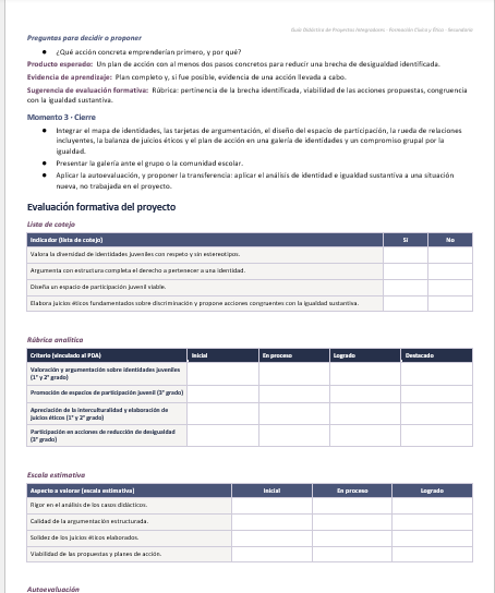 Proyectos Integradores de Formación Cívica y Ética para Secundaria | NEM 2026-2027 | Word Editable 5 Proyectos Integradores de Formación Cívica y Ética para Secundaria | NEM 2026-2027 | Word Editable - Image 5