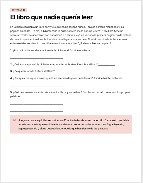 Cuadernillo de Comprensión Lectora 1.º de Primaria | NEM 2026-2027 | PDF + Word Editable 5 Cuadernillo de Comprensión Lectora 1.º de Primaria | NEM 2026-2027 | PDF + Word Editable - Image 5