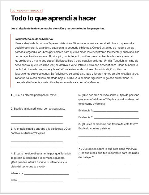 Cuadernillo de Comprensión Lectora 3.º de Primaria | NEM 2026-2027 | PDF + Word Editable 5 Cuadernillo de Comprensión Lectora 3.º de Primaria | NEM 2026-2027 | PDF + Word Editable - Image 5