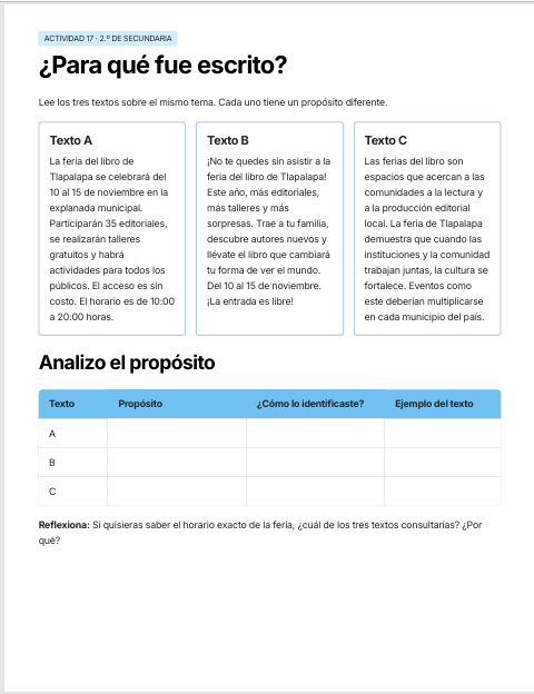 Cuadernillo de Comprensión Lectora para Español Secundaria | 1.º, 2.º y 3.º | NEM 2026-2027 | PDF + Word Editable 5 Cuadernillo de Comprensión Lectora para Español Secundaria | 1.º, 2.º y 3.º | NEM 2026-2027 | PDF + Word Editable - Image 5