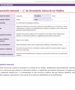 Planeaciones NEM Artes Danza Folclórica Mexicana 1.º 2.º y 3.º Secundaria | Programa Analítico y Planeaciones 2026-2027 | Word Editable 11 Imagen 4 302