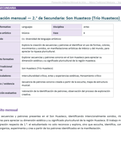 Planeaciones NEM Artes Música Tradicional Mexicana 1.º 2.º y 3.º Secundaria | Programa Analítico y Planeaciones 2026-2027 | Word Editable 11 Imagen 4 303