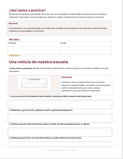Cuadernillo de Preparación para EIA NEM 2.º Primaria 2026-2027 | Guía Docente, Rúbricas y Mapa Curricular | Word Editable 5 Cuadernillo de Preparación para EIA NEM 2.º Primaria 2026-2027 | Guía Docente, Rúbricas y Mapa Curricular | Word Editable - Image 5