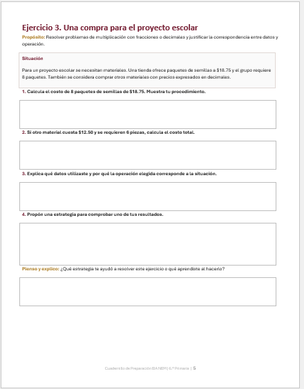 Ejercicios Integradores del Aprendizaje EIA 6.º Primaria 2026-2027 | Preparación, Evaluación y Retroalimentación | Word Editable 5 Ejercicios Integradores del Aprendizaje EIA 6.º Primaria 2026-2027 | Preparación, Evaluación y Retroalimentación | Word Editable - Image 5