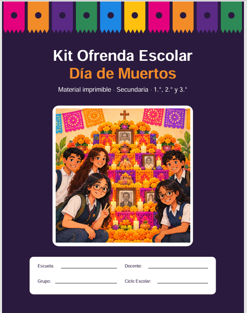 Kit Día de Muertos para Secundaria | Ofrenda Escolar, Calaveritas y Actividades 5 Kit Día de Muertos para Secundaria | Ofrenda Escolar, Calaveritas y Actividades - Imagen 5