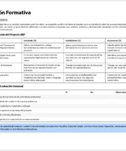 Captura de pantalla de un formulario de evaluación en español titulado 