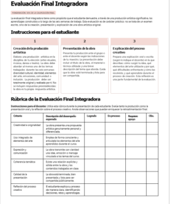 Una rúbrica en español titulada 
