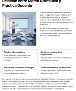 Un profesor frente a una pizarra explica a alumnos sentados en un aula moderna. La imagen forma parte de un texto educativo sobre la relación entre los marcos normativos y la práctica docente.