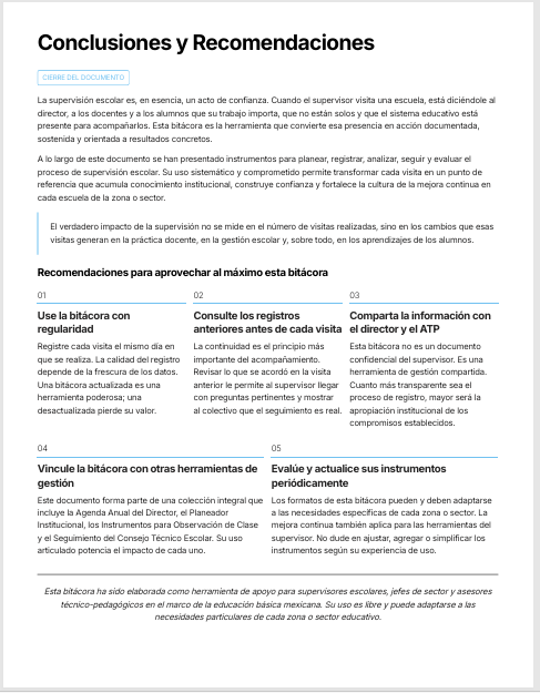 Bitácora de Visitas de Supervisión Escolar Editable en Word | Formatos para Registro, Seguimiento y Acompañamiento Pedagógico 6 Bitácora de Visitas de Supervisión Escolar Editable en Word | Formatos para Registro, Seguimiento y Acompañamiento Pedagógico - Image 6
