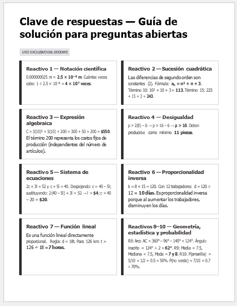 Evaluación Diagnóstica y Nivelación – Matemáticas 3° Secundaria | NEM 2026-2027 | Examen, Planeación, Actividades y Presentación Editable 6 Evaluación Diagnóstica y Nivelación – Matemáticas 3° Secundaria | NEM 2026-2027 | Examen, Planeación, Actividades y Presentación Editable - Image 6