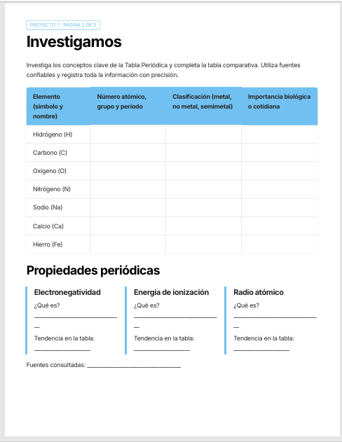 Cuadernillo de Proyectos STEAM Química 3.º de Secundaria | NEM 2026-2027 | PDF + Word Editable 6 Cuadernillo de Proyectos STEAM Química 3.º de Secundaria | NEM 2026-2027 | PDF + Word Editable - Image 6