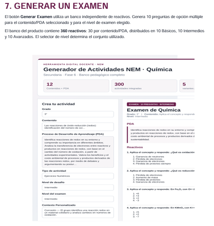 Generador de Actividades NEM Química 3er Grado Secundaria 2026-2027 | 5 Tipos de Actividad + Examen | Word Editable 6 Generador de Actividades NEM Química 3er Grado Secundaria 2026-2027 | 5 Tipos de Actividad + Examen | Word Editable - Image 6