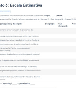 Una tabla titulada 
