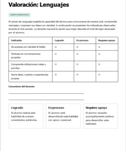 Un formulario de evaluación en español para 