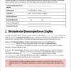 Un formulario de informe escolar en español con secciones para información del alumno, datos del profesor y un espacio para resumir el rendimiento en inglés. Un recuadro rosa en la parte inferior da consejos para evaluar los conocimientos de inglés.